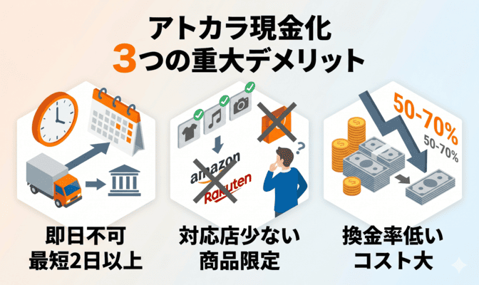 アトカラ現金化の重大なデメリット