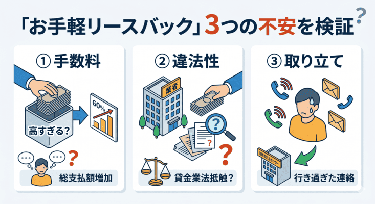 お手軽リースバックはやばい？3つの不安を検証