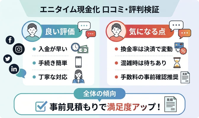エニタイム現金化の口コミ評判をSNSから検証