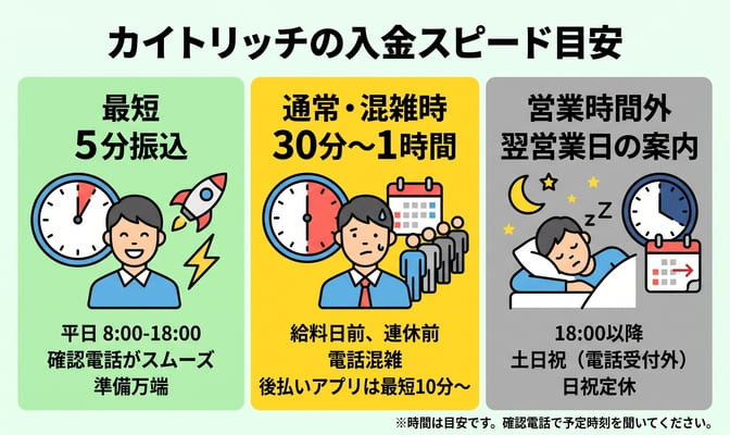 カイトリッチの入金スピードはどれくらい早いか