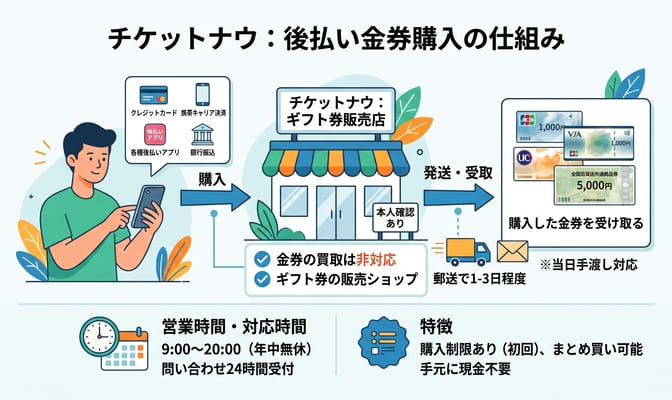 チケットナウとは?後払いで金券を買える仕組み