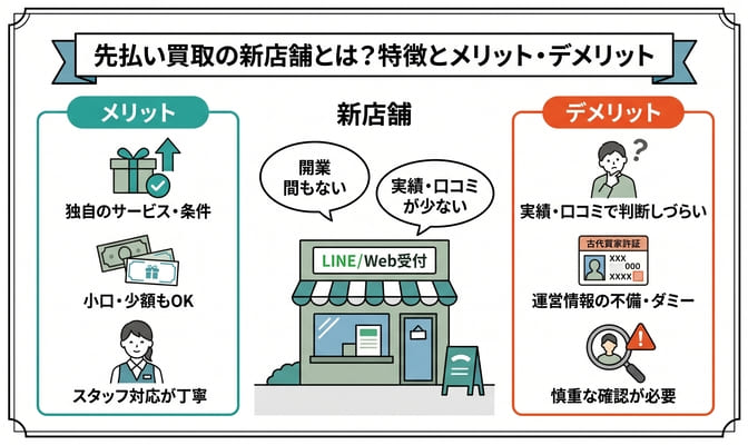 先払い買取の新店舗とは？既存業者との違い