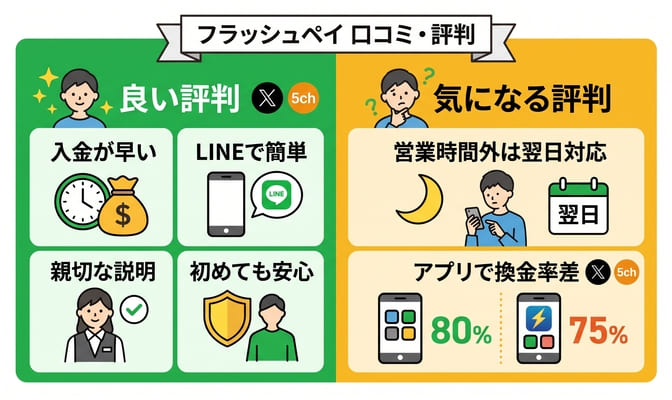 フラッシュペイの口コミ評判をXや5chで調査