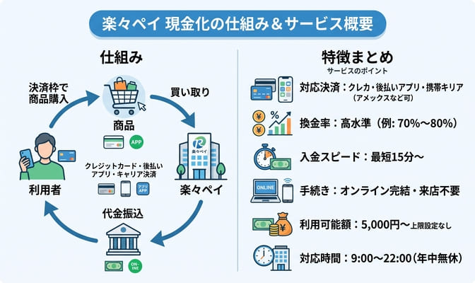 楽々ペイの現金化とは？サービス内容を解説